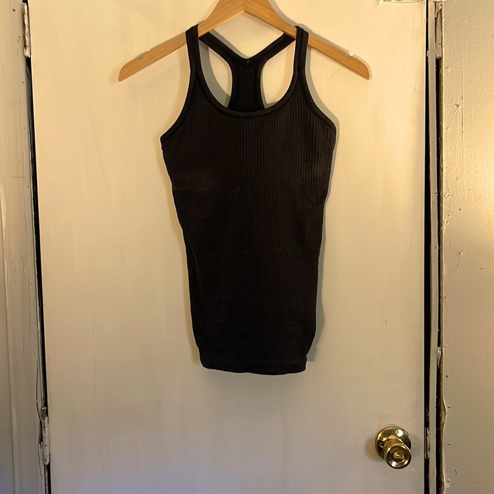 Lululemon ribbed black racer back tank top